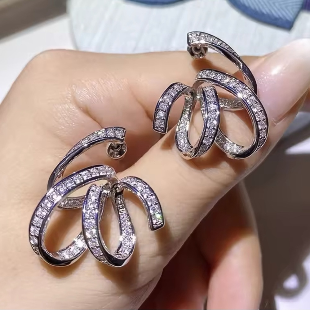 Elegant Silver Crystal Earrings